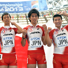 2013モスクワ世界陸上　4×100mリレー 藤光謙司02