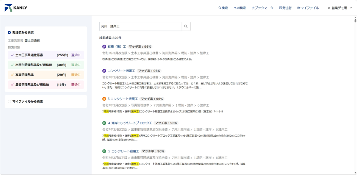 KANLYの操作画面