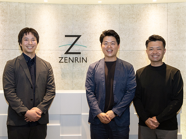 ローカスブルー 多久和徳一朗氏、宮谷聡氏、ゼンリン 八代知真氏のインタビュー集合写真