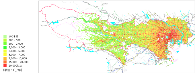 年間エネルギー消費量推計値（東京）