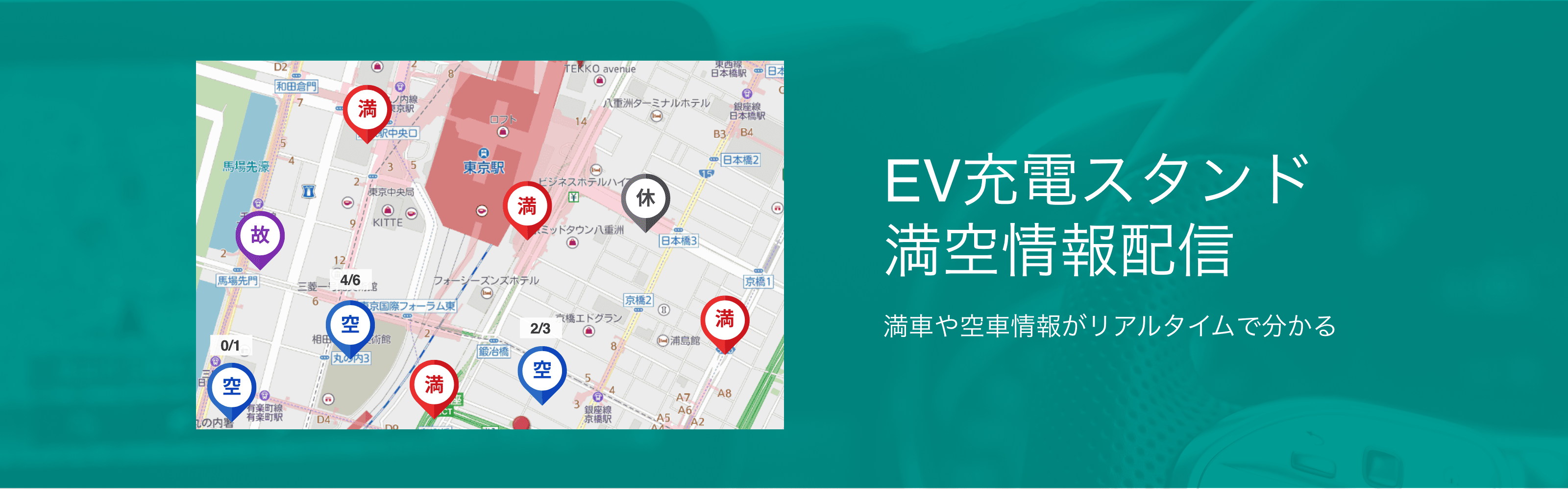 EV充電スタンド満空情報配信