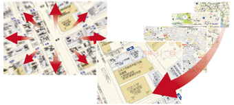 スムーズな「地図操作機能」