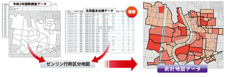 統計地図データのイメージ