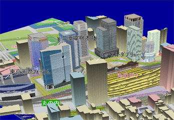 3D地図上の文字表示