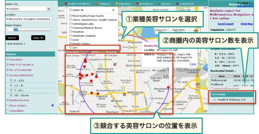 解決方法その3 業種ごとのデータを地図上に表示